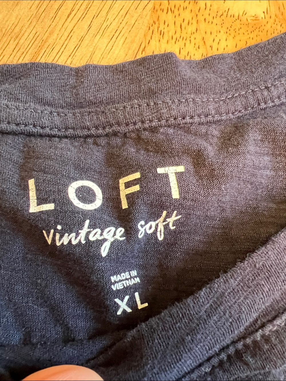 LOFT Vintage Soft Short Sleeve Tee Navy Blue Size XL - Picture 3 of 13
